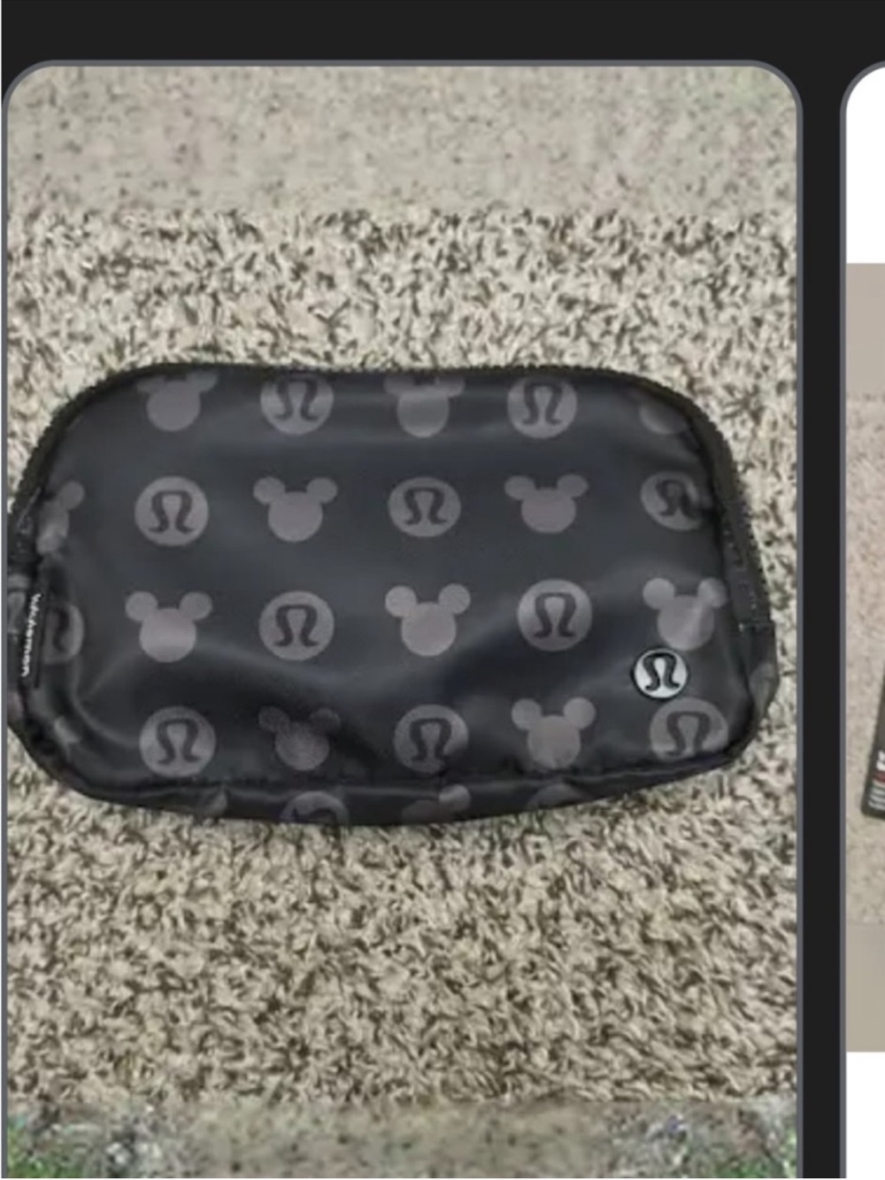 Lululemon Black Disney Mickey Print Tech Pouch crossbody Fanny belt bag nwt - Picture 2 of 2
